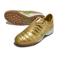 Chuteira Society TF Nike Total 90 III Dourada e Verde