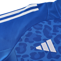 Conjunto de Frio Adidas Azul, Amarelo e Preto com Blusa de 1/4 de Zíper e Calça