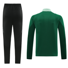 Conjunto de Frio Adidas Verde e Preto com Blusa de 1/4 de Zíper e Calça