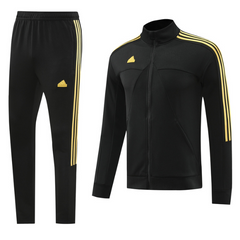 Conjunto de Frio Adidas Preto e Amarelo com Jaqueta e Calça