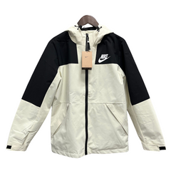 Jaqueta Corta-Vento Nike Preta e Bege