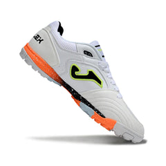 Chuteira Society TF Joma Top Flex Branca Laranja e Cinza