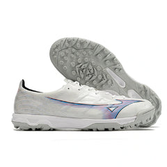 Chuteira Society TF Mizuno Alpha Branca e Cinza