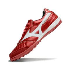 Chuteira Society TF Mizuno Morelia Neo 4 Vermelha e Branca