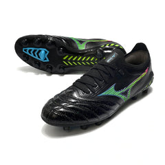 Chuteira Campo FG Mizuno Morelia Neo III Elite Preta e Azul