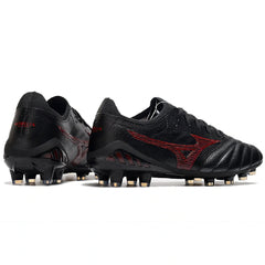 Chuteira Campo FG Mizuno Morelia Neo III Elite Preta e Vermelha