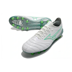 Chuteira Campo FG Mizuno Morelia Neo III Elite Branca e Verde