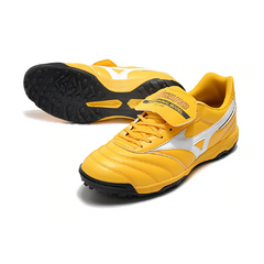 Chuteira Society TF Mizuno Morelia Sala Classic Amarela Branca e Preta