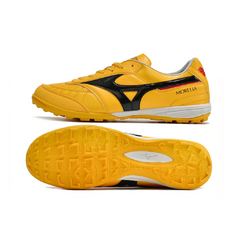 Chuteira Society TF Mizuno Morelia Sala Amarela, Preta e Vermelha