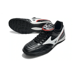 Chuteira Society TF Mizuno Wave Cup Preta e Branca