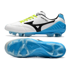 Chuteira Campo FG Mizuno Wave Ignitus 4 Branca e Azul