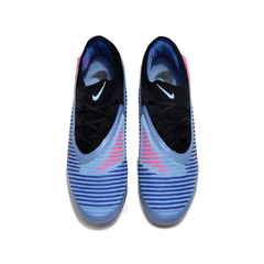 Chuteira Campo FG Nike Phantom 6 Elite Azul, Preta e Rosa Infantil