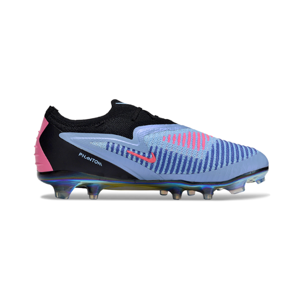 Chuteira Campo FG Nike Phantom 6 Elite Azul, Preta e Rosa Infantil