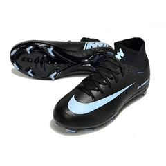 Chuteira Campo FG Nike Air Zoom Mercurial Superfly 10 Elite Preta e Azul-Clara Infantil