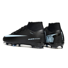 Chuteira Campo FG Nike Air Zoom Mercurial Superfly 10 Elite Preta e Azul-Clara Infantil