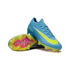 Chuteira Campo FG Nike Air Zoom Mercurial Vapor 16 Elite Azul-Clara e Verde Infantil