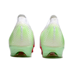 Chuteira Campo FG Nike Air Zoom Mercurial Vapor 16 Elite Branca, Rosa e Verde Infantil