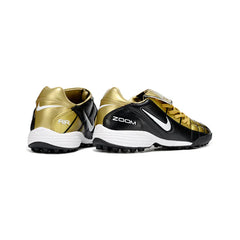 Chuteira Society TF Nike Air Zoom Total 90 III Preta e Dourada