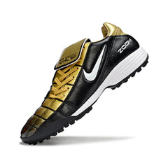 Chuteira Society TF Nike Air Zoom Total 90 III Preta e Dourada