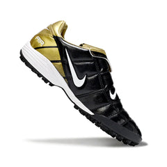 Chuteira Society TF Nike Air Zoom Total 90 III Preta e Dourada