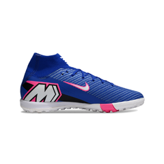 Chuteira Society TF Nike Mercurial Superfly 10 Elite Azul, Rosa e Branca Infantil