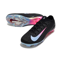 Chuteira Campo FG Nike Mercurial Vapor 16 Elite Preta, Azul e Rosa Infantil