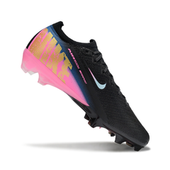 Chuteira Campo FG Nike Mercurial Vapor 16 Elite Preta, Rosa e Azul Infantil