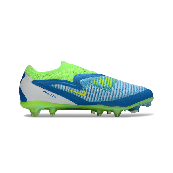 Chuteira Campo FG Nike Phantom 6 Elite Verde-Clara e Azul Infantil