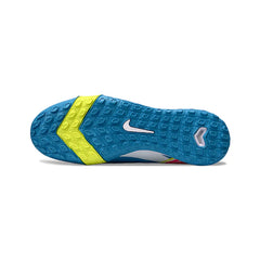 Chuteira Society TF Nike Zoom Mercurial Superfly 10 Elite Azul e Amarela Turf Infantil