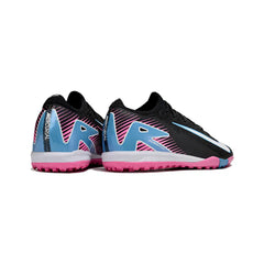 Chuteira Society TF Nike Zoom Mercurial Vapor 16 Elite Preta, Rosa-Clara e Azul Infantil