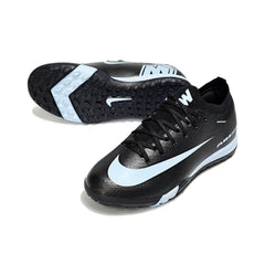 Chuteira Society TF Nike Zoom Mercurial Vapor 16 Elite Preta e Azul-Clara Turf Infantil