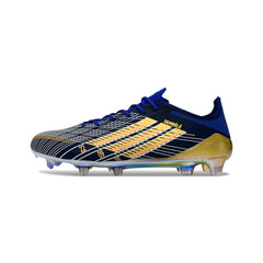 Chuteira Campo FG Adidas F50 Elite Dembele Dourada e Azul