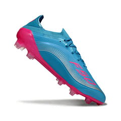 Chuteira Campo FG Adidas F50 Primeknit Elite Messi Azul e Rosa