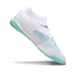 Chuteira Society TF Puma Future 8 Branca e Azul-Clara