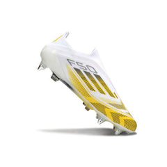 Chuteira Campo Molhado SG Adidas F50 Elite Sem Cadarço Pack Kings League Preta e Vermelha