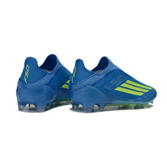 Chuteira Campo FG Adidas F50 Elite Sem Cadarço Azul e Verde Infantil