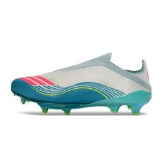 Chuteira Campo FG Adidas F50+ Elite Sem Cadarço Pack Messi Aurora Radiante
