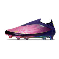 Chuteira Campo FG Adidas F50 Elite Sem Cadarço Rosa e Roxa