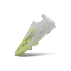 Chuteira Campo FG Adidas F50 Elite Sem Cadarço Branco e Amarelo