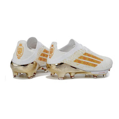 Chuteira Campo FG Adidas F50+ Elite Branca e Dourada