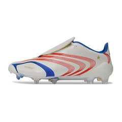 Chuteira Campo FG Adidas F50 Sem Cadarço Elite Branco, Azul e Laranja