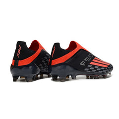 Chuteira Campo FG Adidas F50 Sem Cadarço Elite Preta e Vermelha Infantil