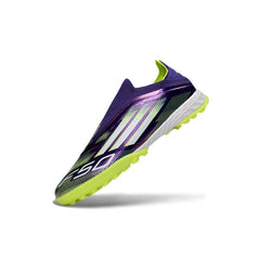 Chuteira Society TF Adidas F50 Sem Cadarço Elite Roxa e Branca