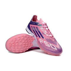 Chuteira Society TF Adidas F50 Rosa e Roxa Infantil