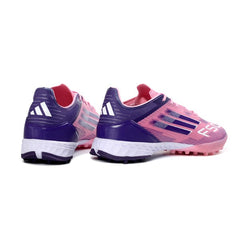 Chuteira Society TF Adidas F50 Rosa e Roxa Infantil