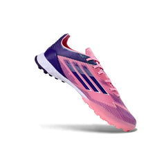 Chuteira Society TF Adidas F50 Rosa e Roxa Infantil