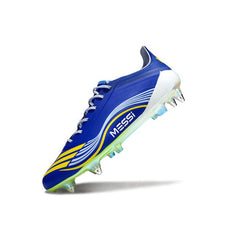 Chuteira Campo Molhado SG Adidas F50 Primeknit Elite Azul Messi