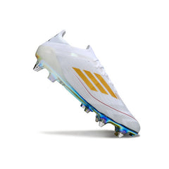 Chuteira Campo Molhado SG Adidas F50 Primeknit Elite Branca e Verde