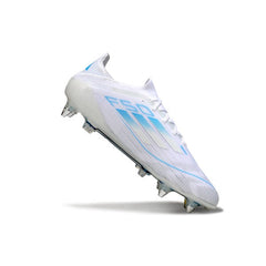 Chuteira Campo Molhado SG Adidas F50 Primeknit Elite Branca e Azul-Clara