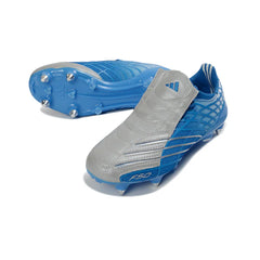Chuteira Campo Molhado SG Adidas F50 Spider Azul-Clara e Prateada